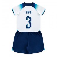 England Luke Shaw #3 Heimtrikotsatz Kinder WM 2022 Kurzarm (+ Kurze Hosen)